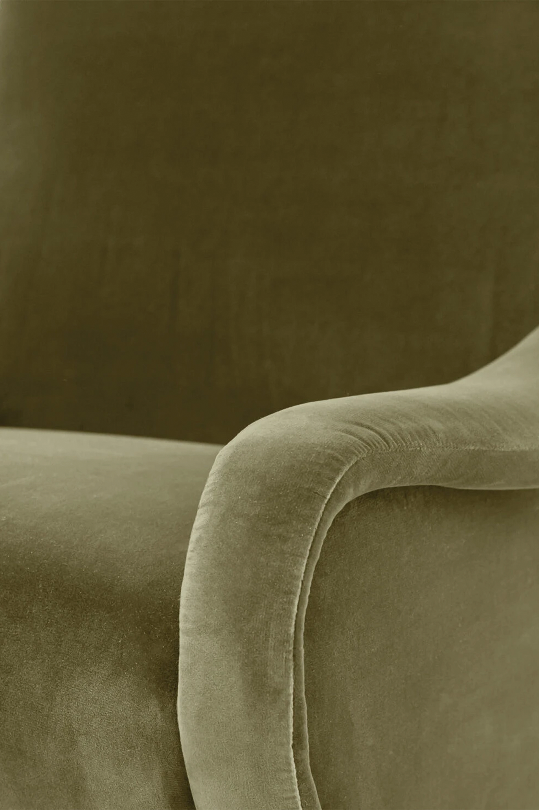 Mid-Century Modern Velvet Armchair