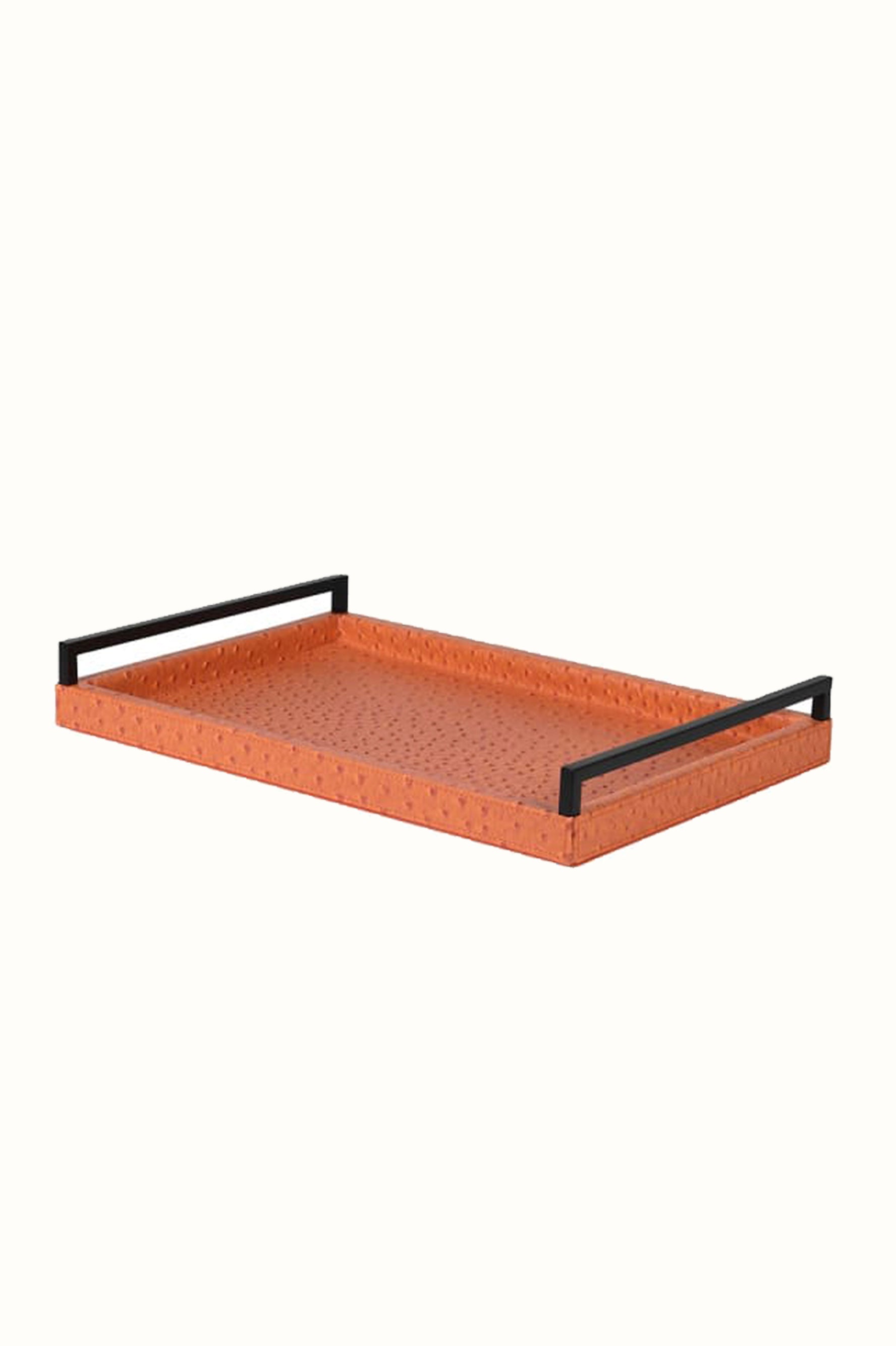 Burnt Orange Faux Leather Tray