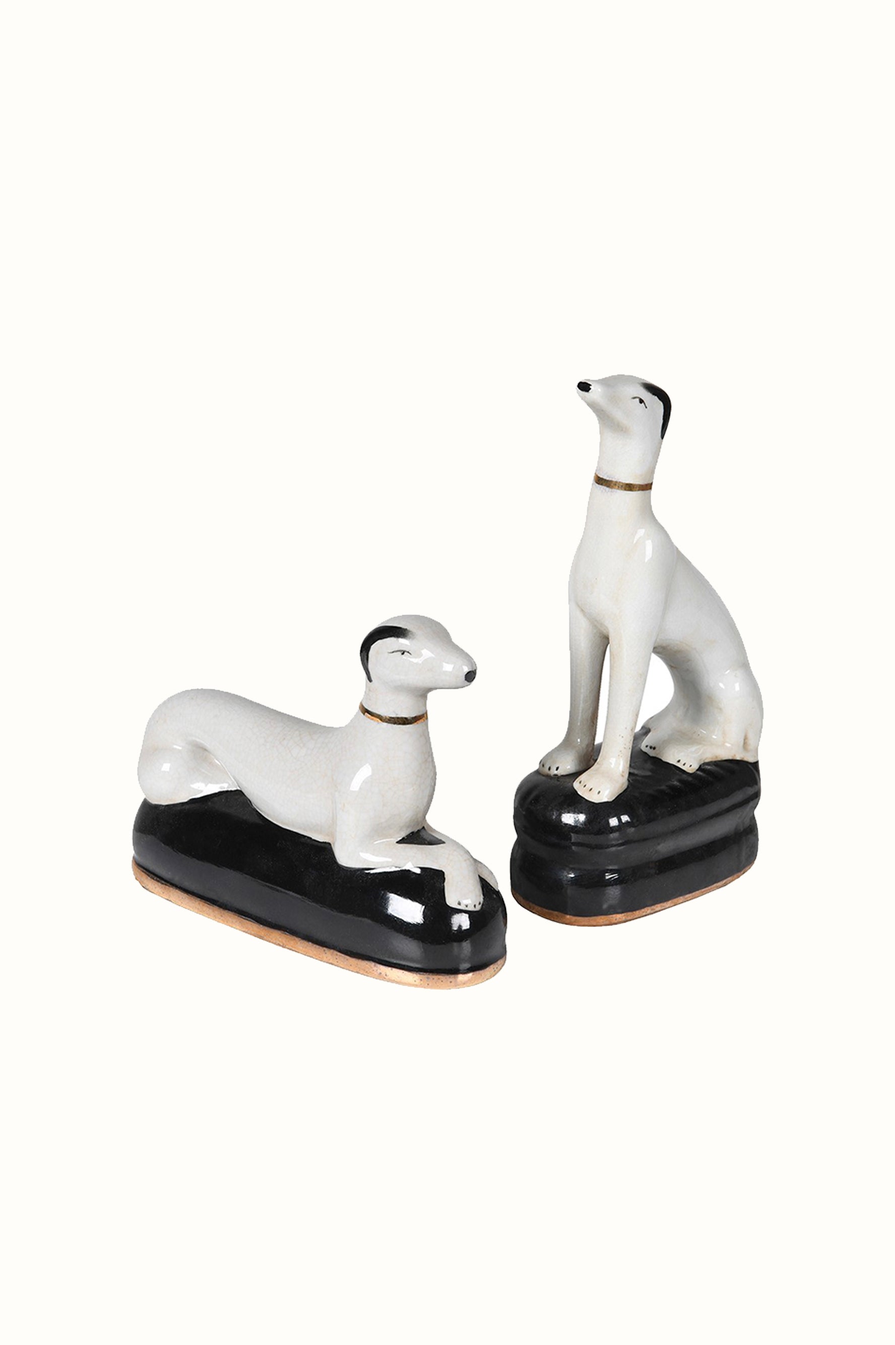 Porcelain Whippet Dog Figurines