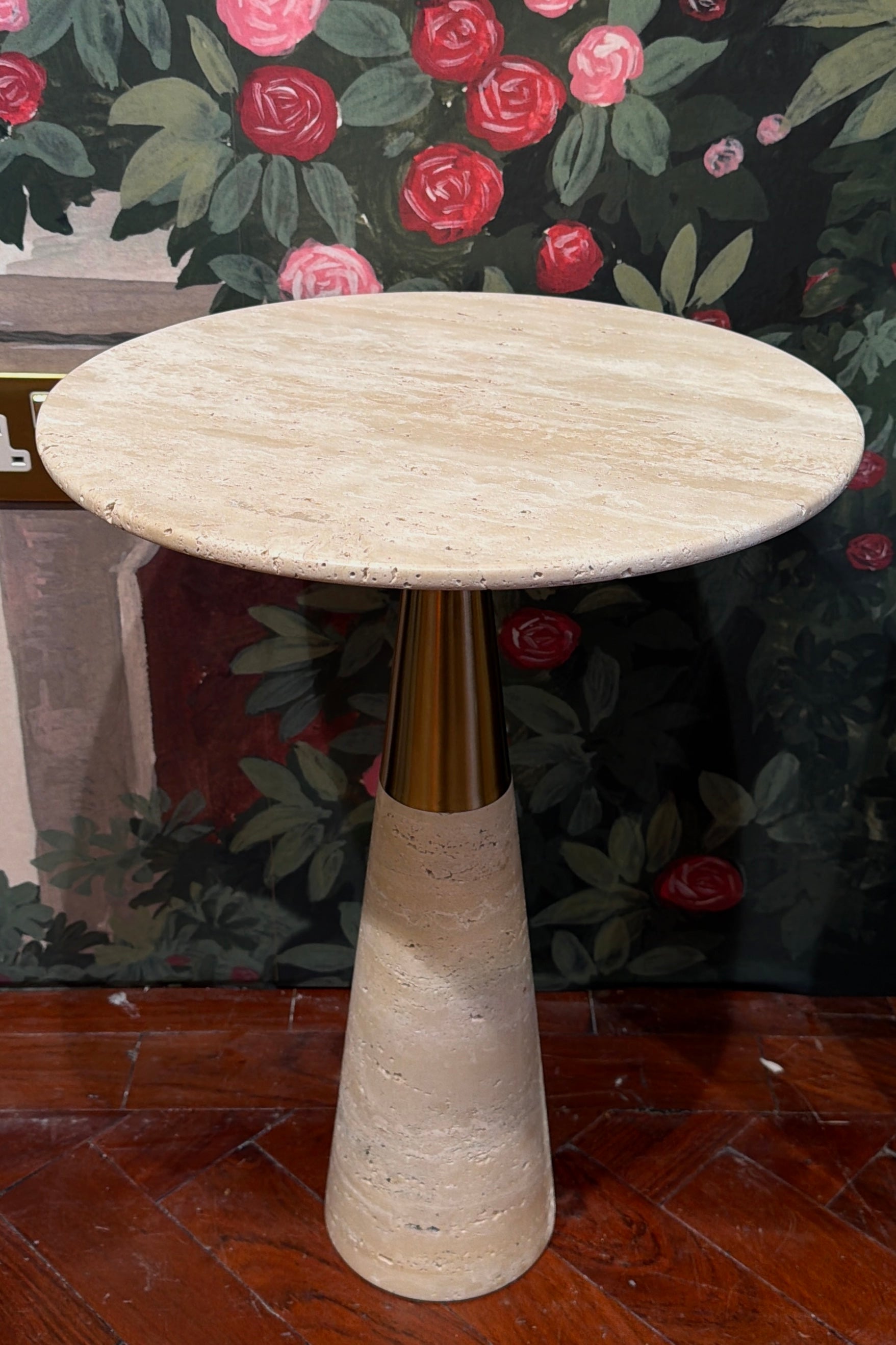 Travertine Side Table