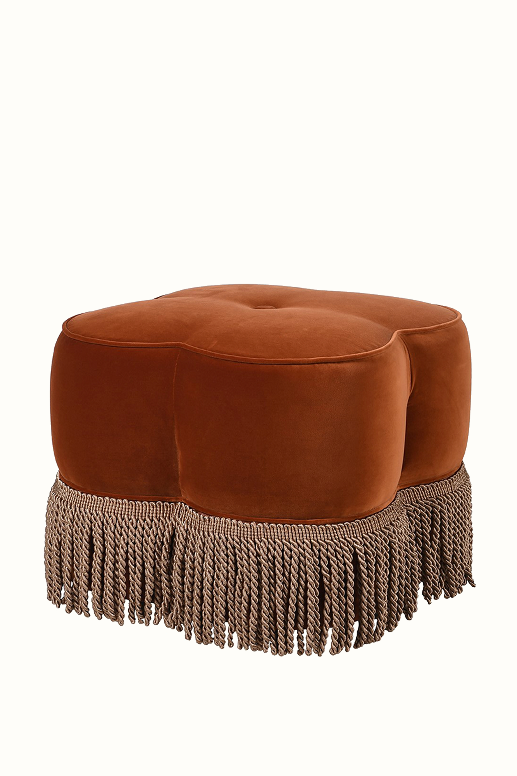 Orange Blossom Stool with Fringe